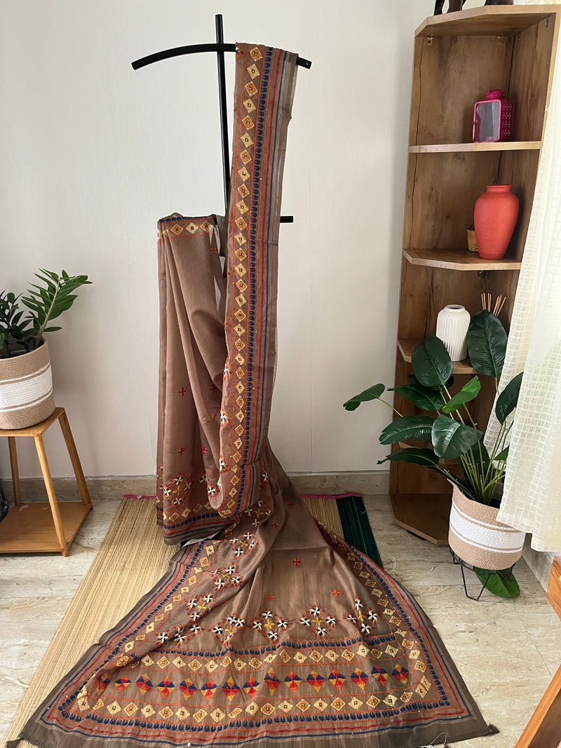 Semi Chanderi Silk Saree