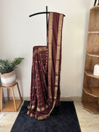 Sc-031 coffee brown with retta pettu gap border and body buttas semi silk saree