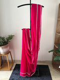 Sg -011 pink with flower lace mul cotton saree