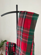 Sg-007 red and green check mul cotton saree