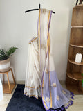 So -061 silver lotus embroidered with violet gap border