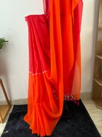 So-077 orange and rani pink mul cotton