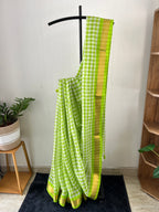 Sm-041 green check with zari border