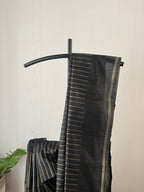 St-030 black with stripes semi tussar saree