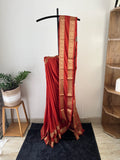 Sc-030 rust orange with retta pettu semi silk saree