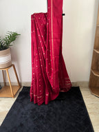 Sc-032 maroon with golden buttas semi silk saree