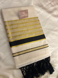 Kss-009 black and golden kasavu saree