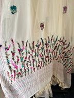 So-064 bullion embroidered off white mul cotton
