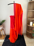 So-077 orange and rani pink mul cotton
