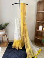 So-063 golden embroidered white and yellow body with golden zari