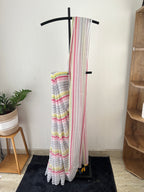 So-072 grey striped mul cotton saree