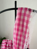 Sg-010 dark pink gingham mul cotton