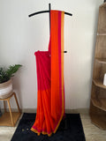So-079 orange rani pink half and half mul cotton