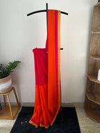 So-079 orange rani pink half and half mul cotton
