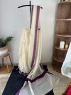 So-083 grape temple border kerala set saree