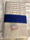 Kss-006 royal blue with striped pallu with blouse piece