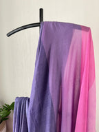 Sm-033 shades of pink and violet mul cotton saree