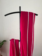 Sg -011 pink with flower lace mul cotton saree