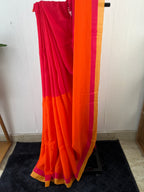 So-079 orange rani pink half and half mul cotton