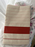 So-085 rust orange temple border Kerala saree