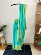 Sm-039 aqua mul cotton saree