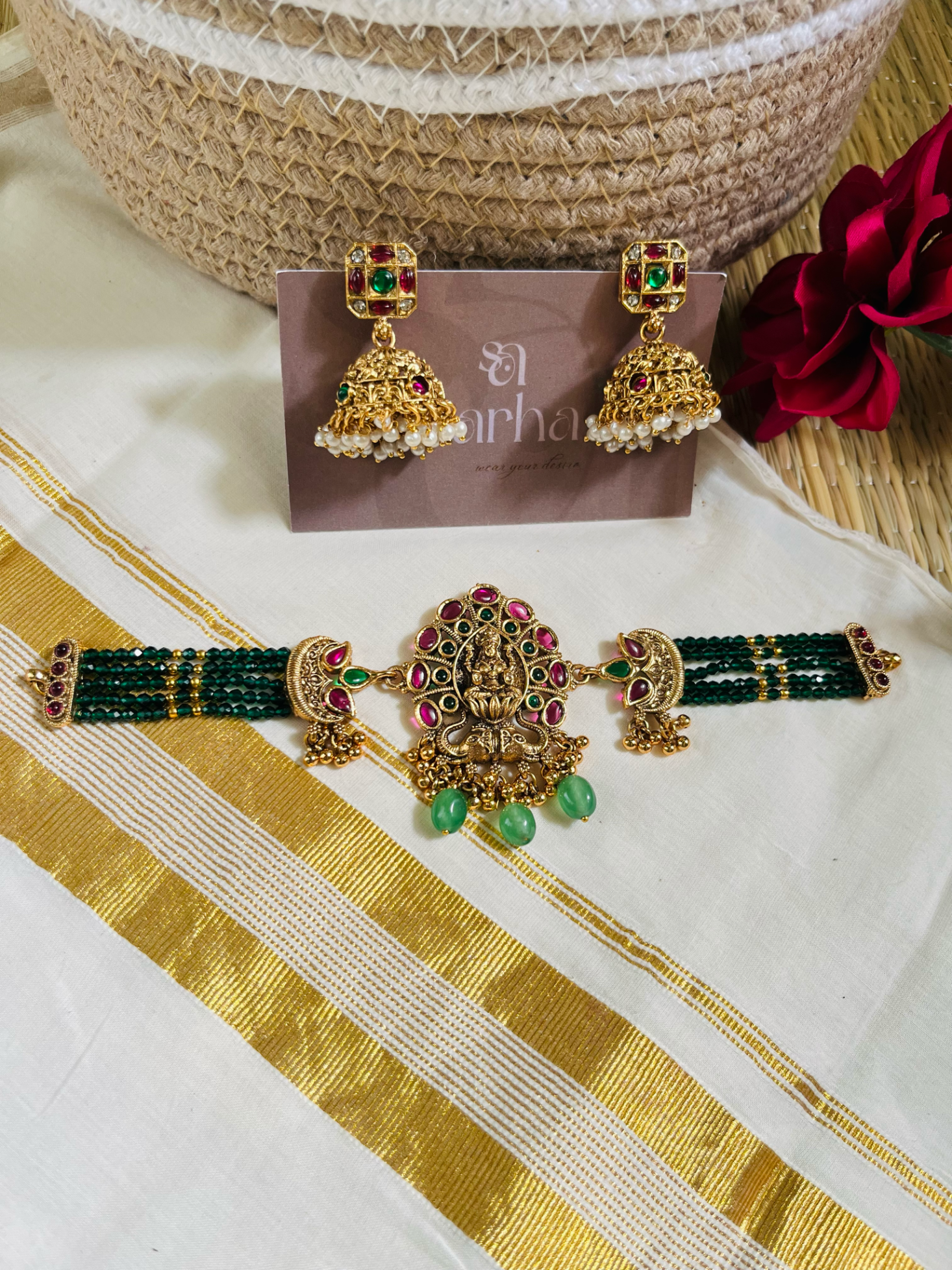 Emerald Lekshmi Choker | Jch-001