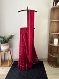 Sc-032 maroon with golden buttas semi silk saree