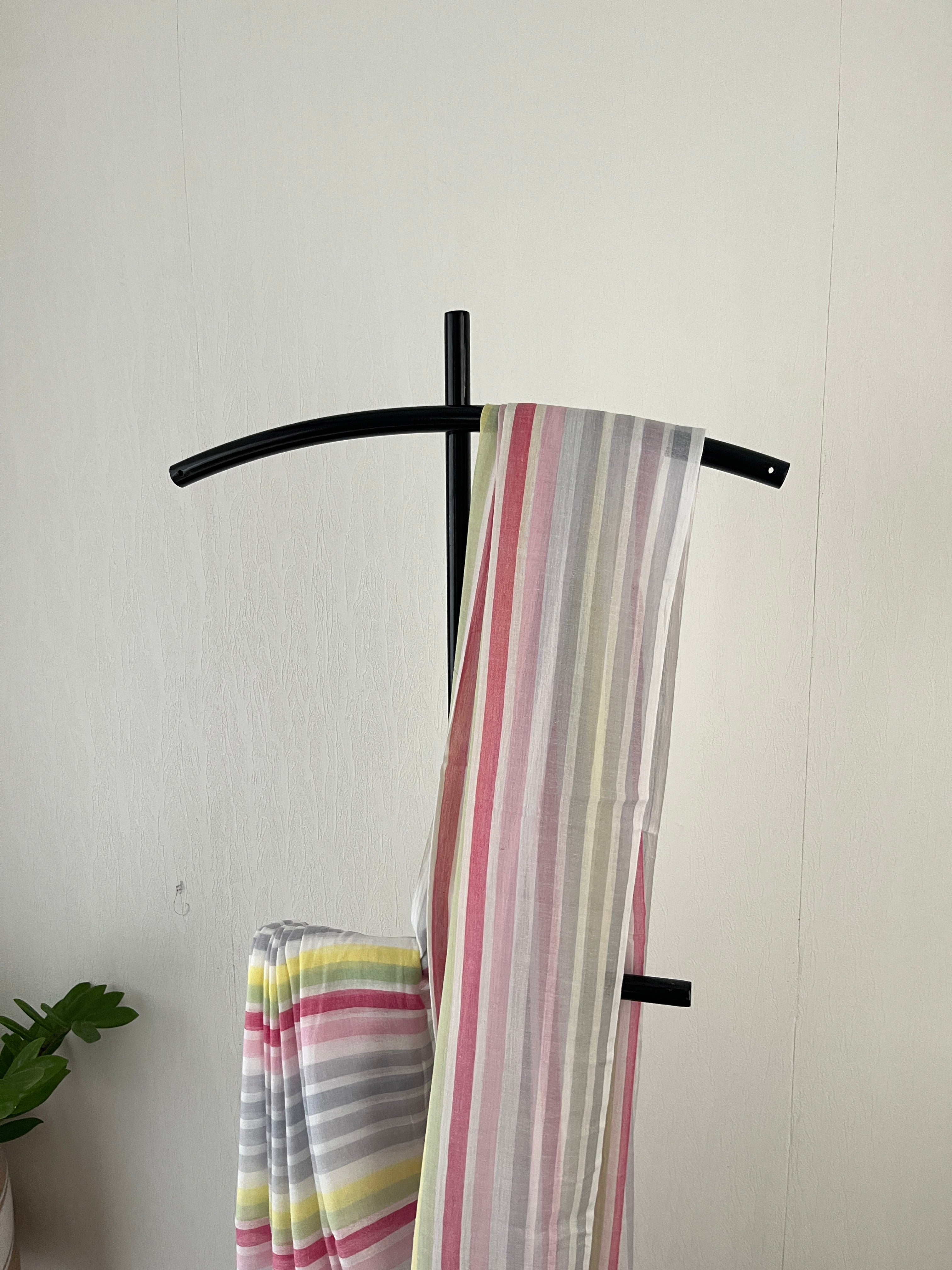 So-072 grey striped mul cotton saree