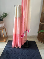 Sm-47 shades of pink mul cotton set saree