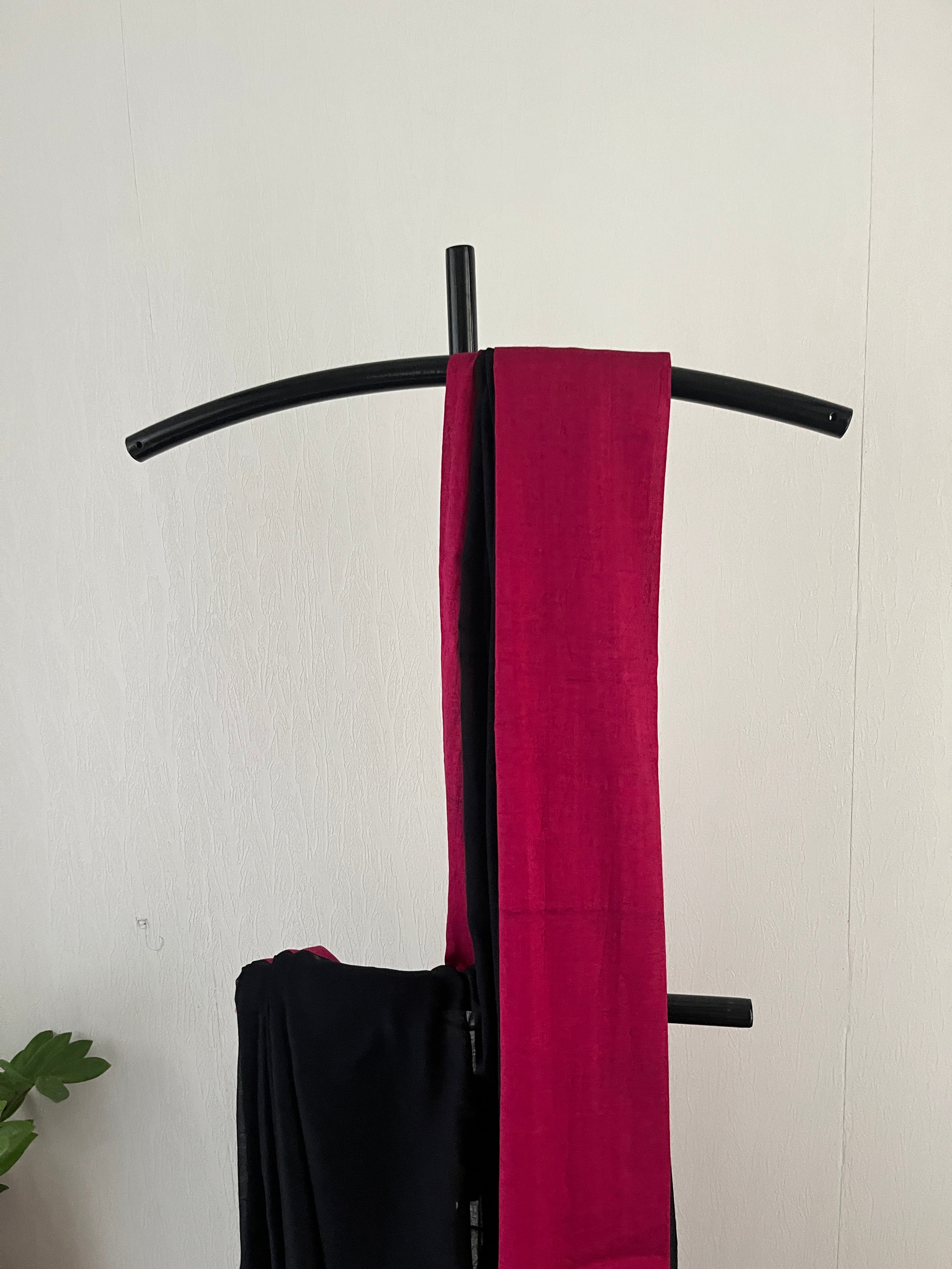 So-089 black and pink mul cotton saree