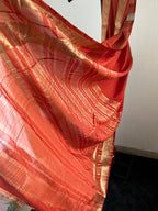 Sc-030 rust orange with retta pettu semi silk saree