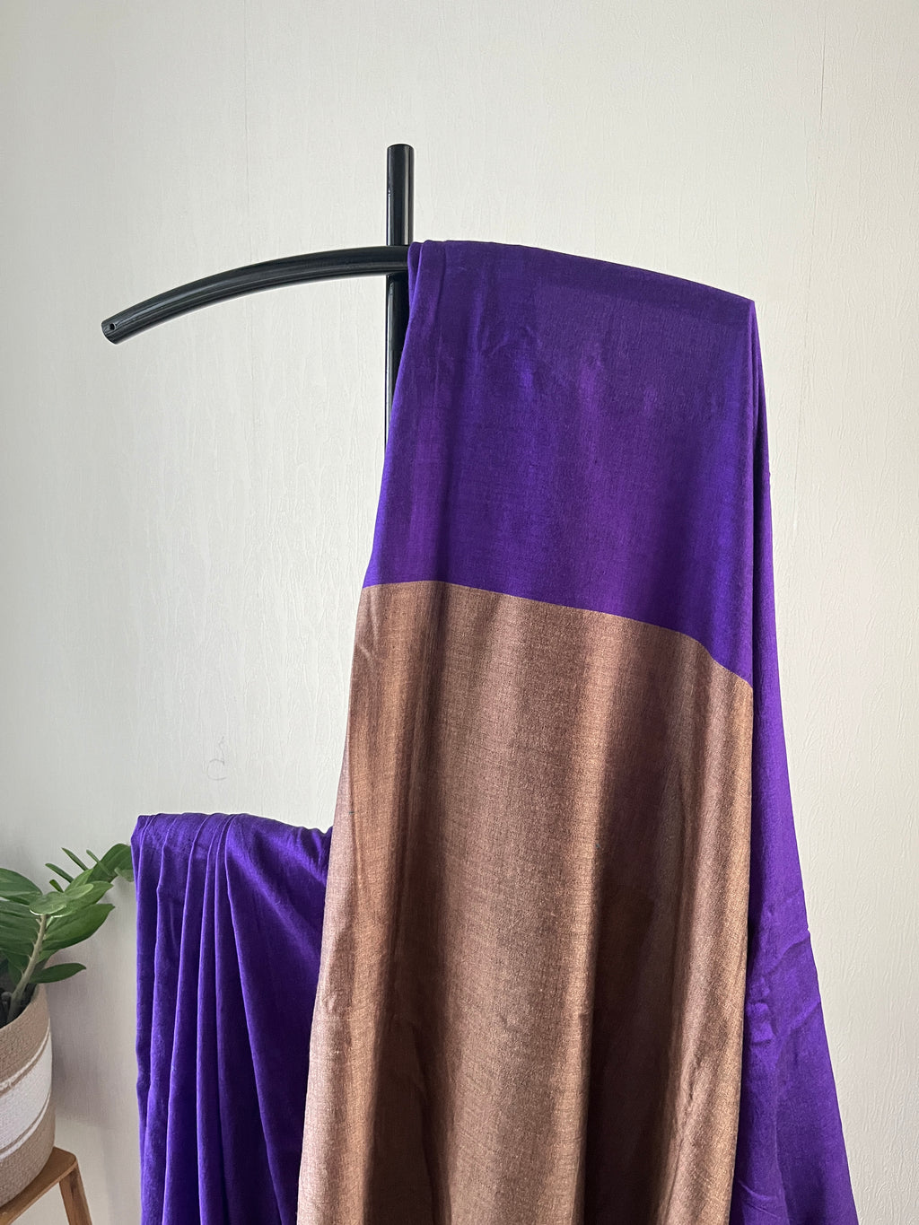 Sm-031 violet and copper acrylic cotton saree