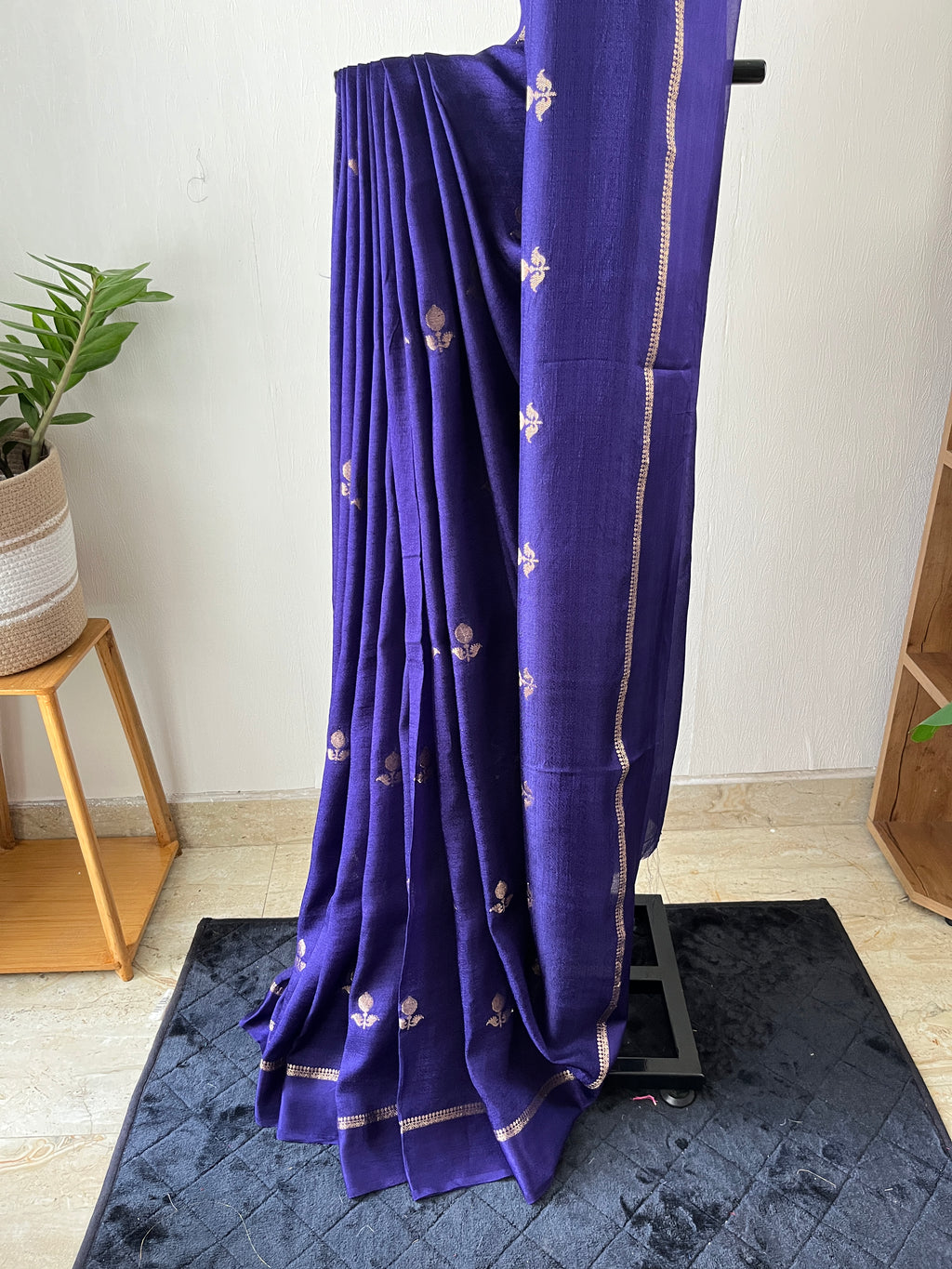 Sf-002 viscose georgette saree in violet