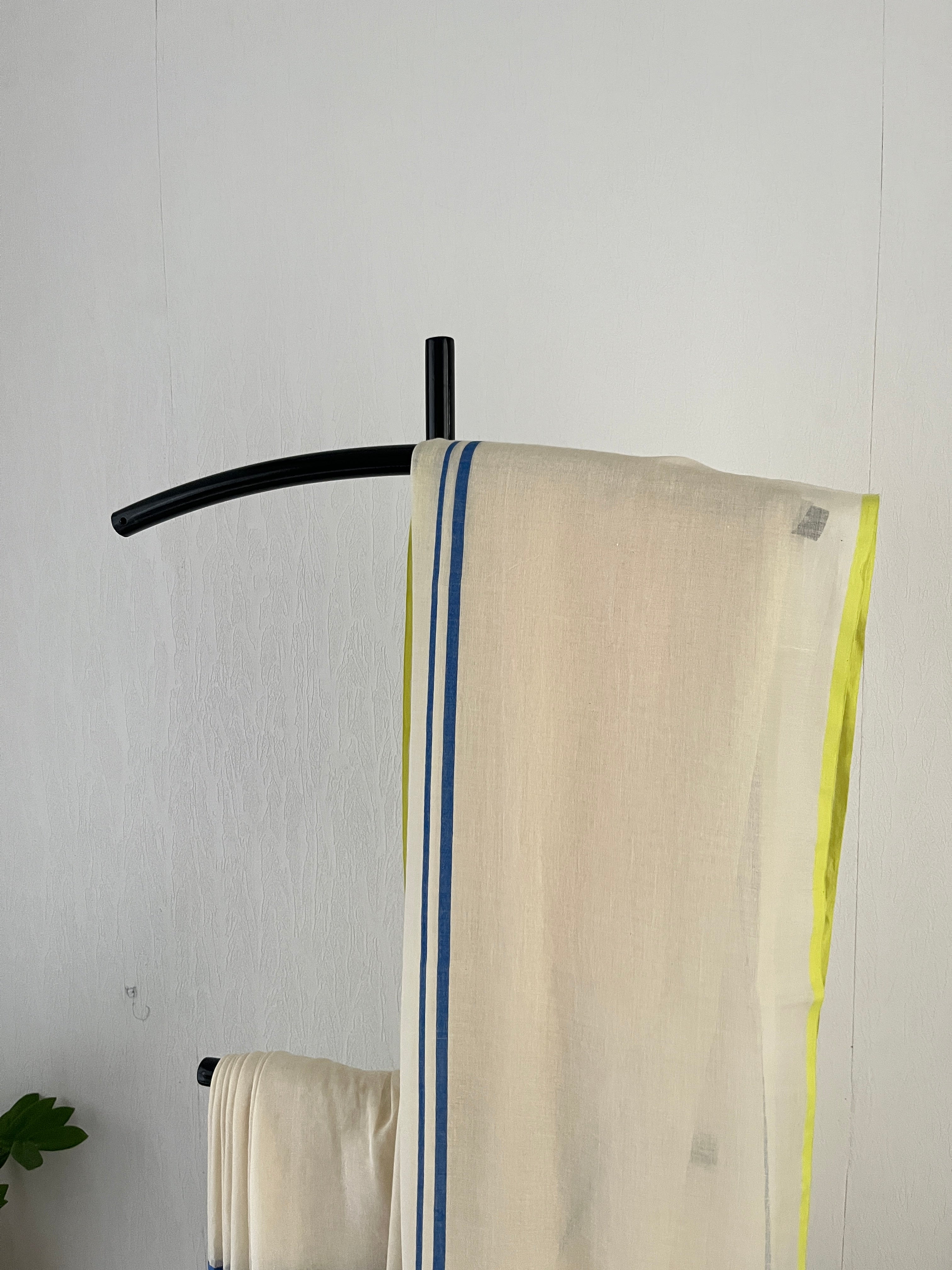 So-094 simple royal blue stripes with flourescent green selvedge
