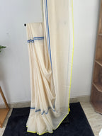 So-094 simple royal blue stripes with flourescent green selvedge