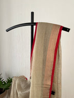 Beige With Deep Red Border With Running Blouse Piece | Sl-002