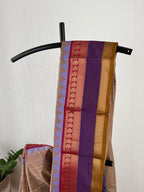 Earthy Brown With Multi Border With Running Blouse Piece | Snp-004