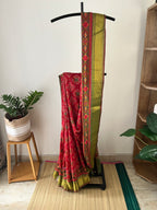 Red Pochampalli Saree With Blouse Piece | Spo-001