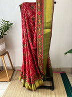 Red Pochampalli Saree With Blouse Piece | Spo-001