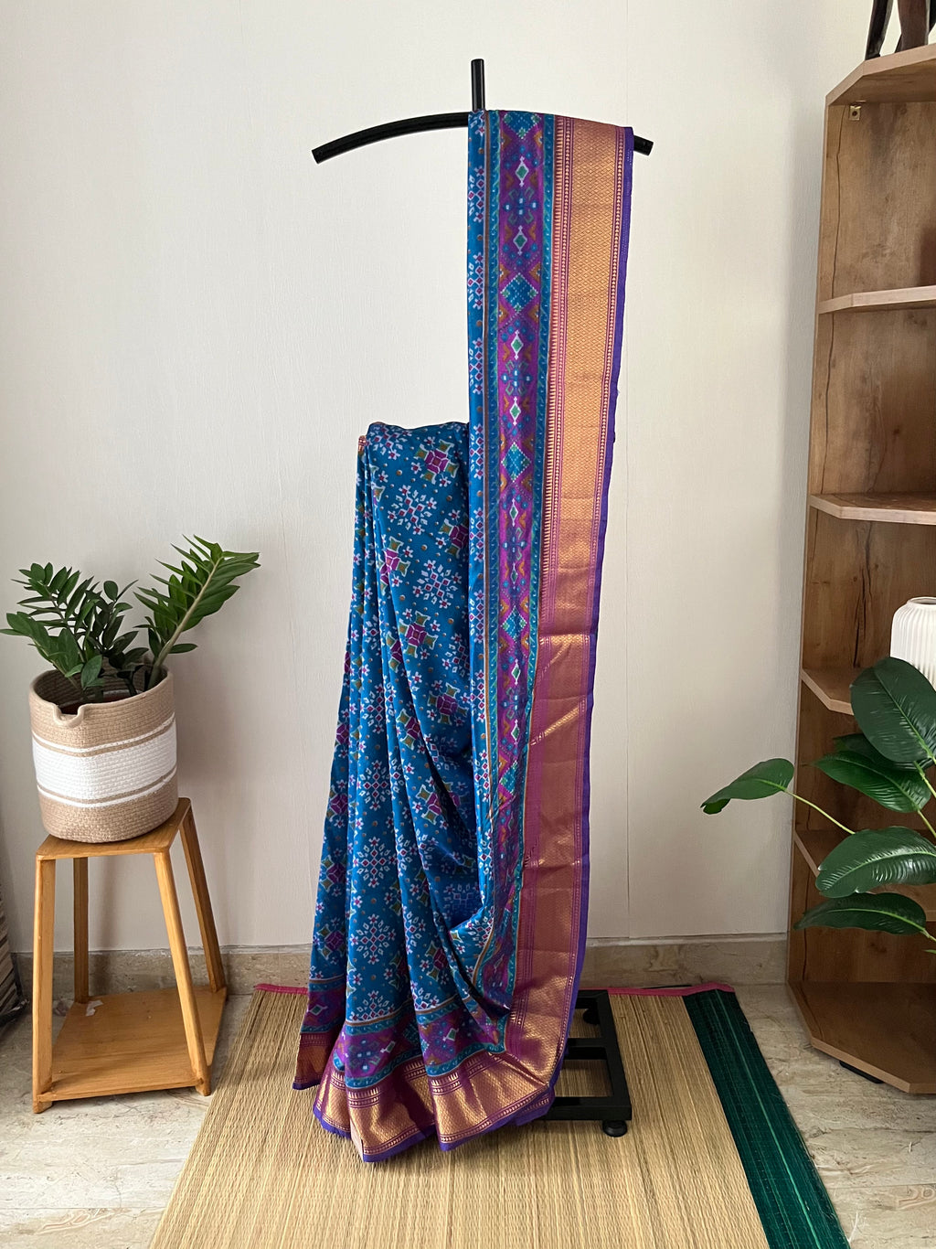 Blue Pochampalli Saree With Blouse Piece | Spo-003