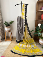 Elephant Print Bagru Saree With Blouse Piece | Sb-001