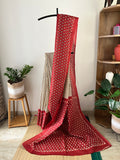 Leaf Print Bagru Maroon Saree With Blouse Piece | Sb-002