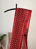 Leaf Print Bagru Maroon Saree With Blouse Piece | Sb-002