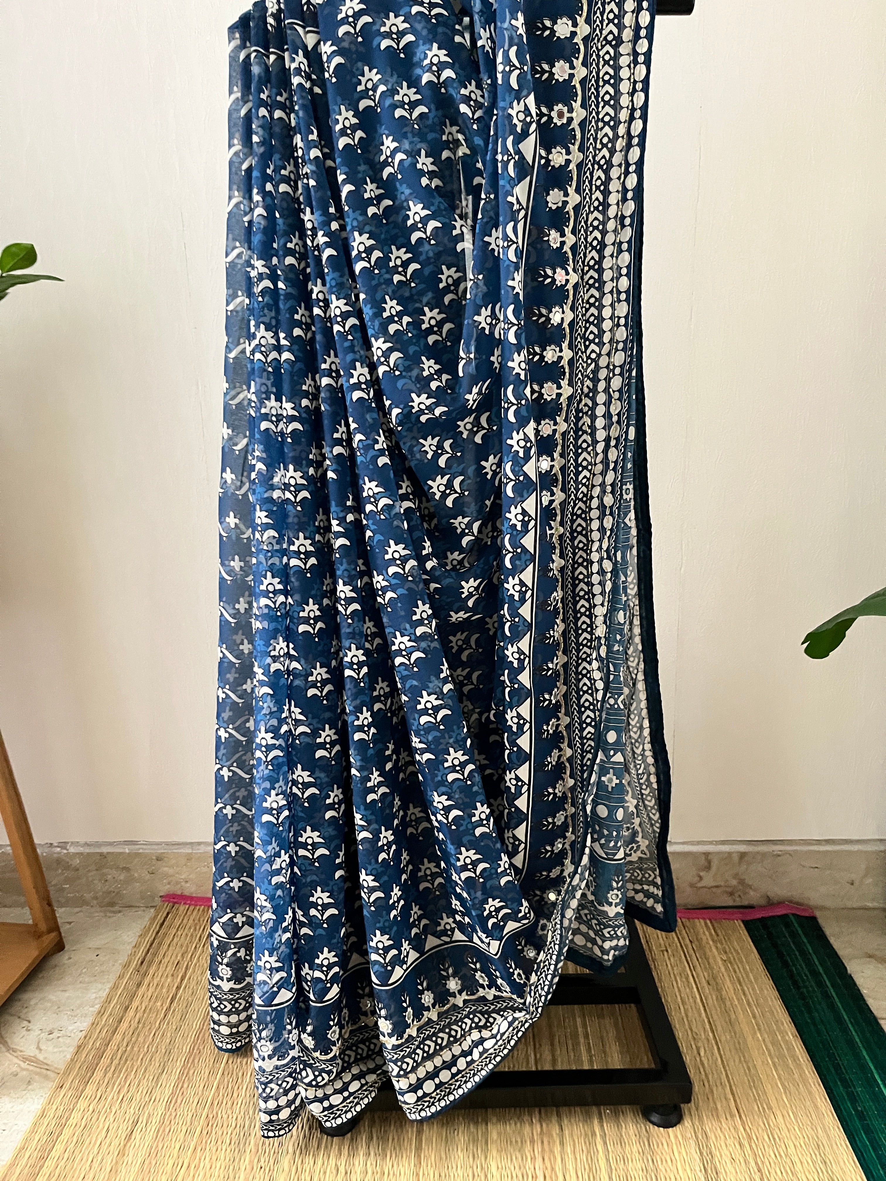 Blue, Kareena Kapoor Saree With Blouse Piece | Sg-006
