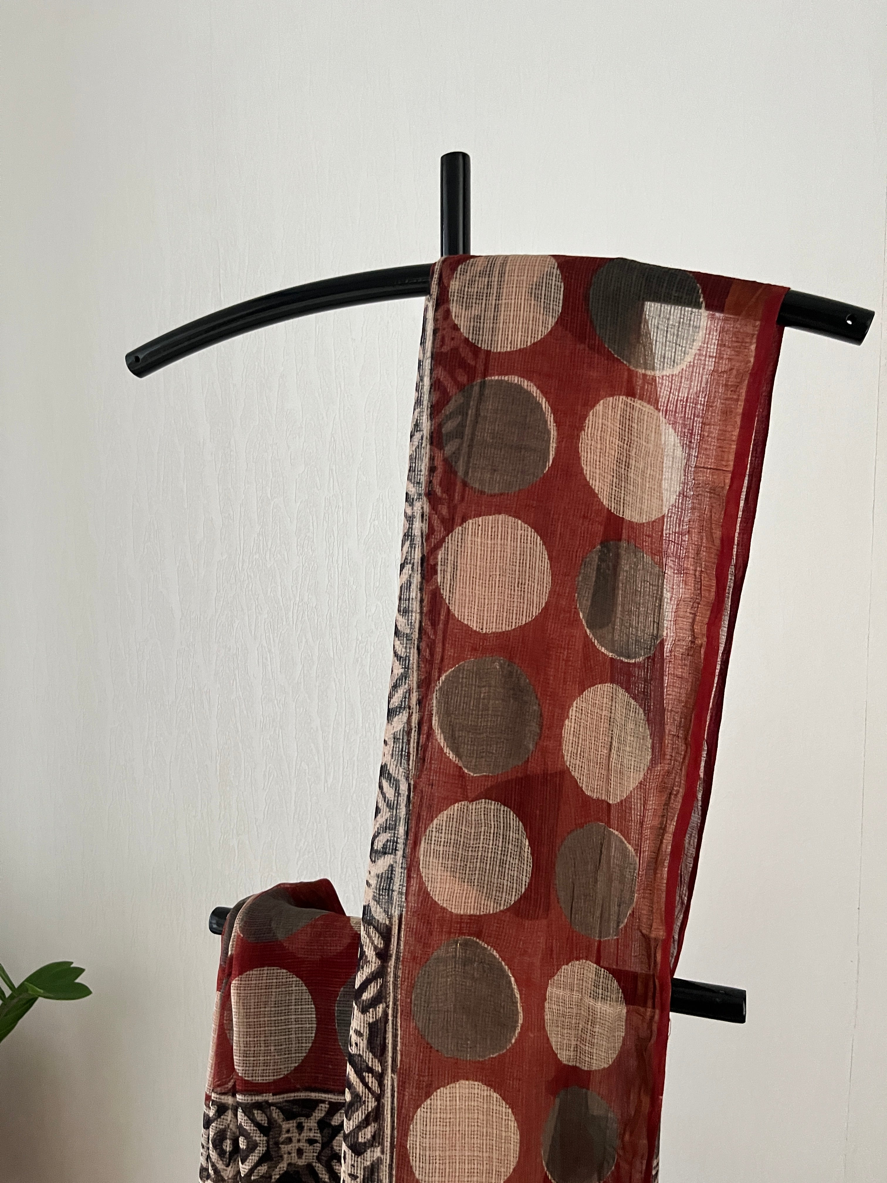Beige Polka Dots With Blouse Piece | Sk-002