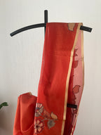 Orange Soft Silk Kota With Applique Work With Blouse Piece | Sk-009
