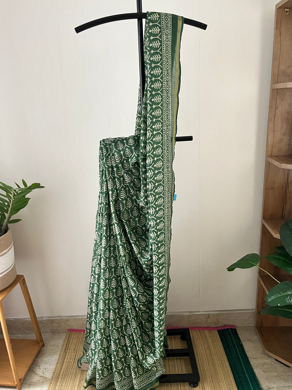Green Semi Chanderi Silk Saree With Blouse Piece | Sc-002