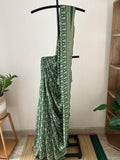 Green Semi Chanderi Silk Saree With Blouse Piece | Sc-002