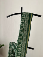 Green Semi Chanderi Silk Saree With Blouse Piece | Sc-002