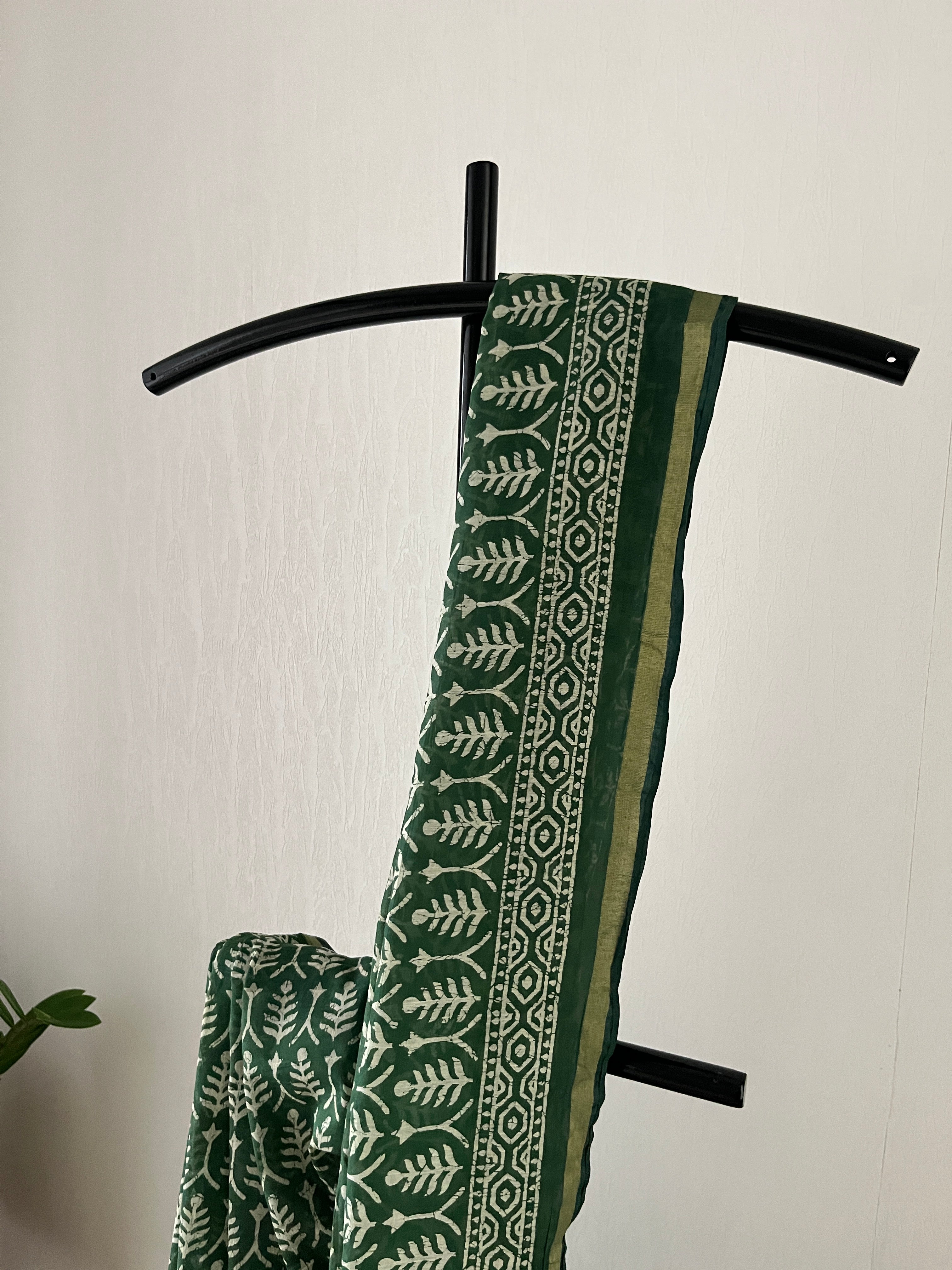 Green Semi Chanderi Silk Saree With Blouse Piece | Sc-002